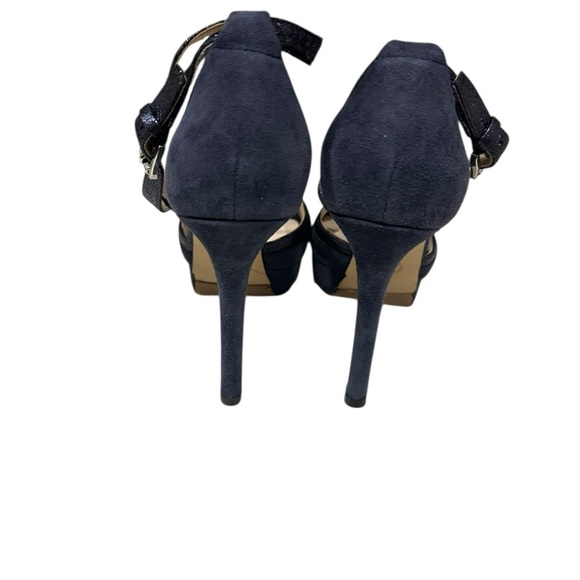 Michael Kors Navy Suede Ankle-Strap Pumps Heels Sparkle Holiday Size 6.5 - Picture 6 of 8